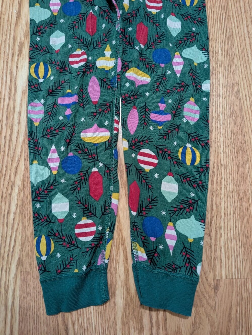 Hanna Andersson Green Holiday Ornament Pajamas Long Sleeve Pants 130 8 - Picture 9 of 12